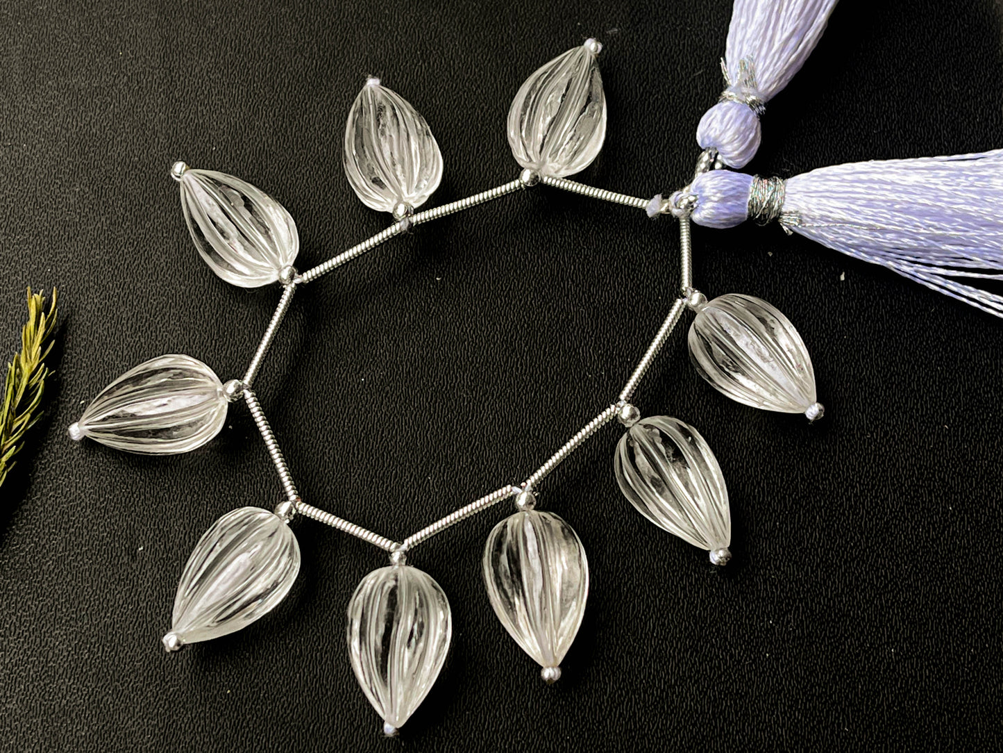 Natural Crystal Quartz Carved Drops Beadsforyourjewelry