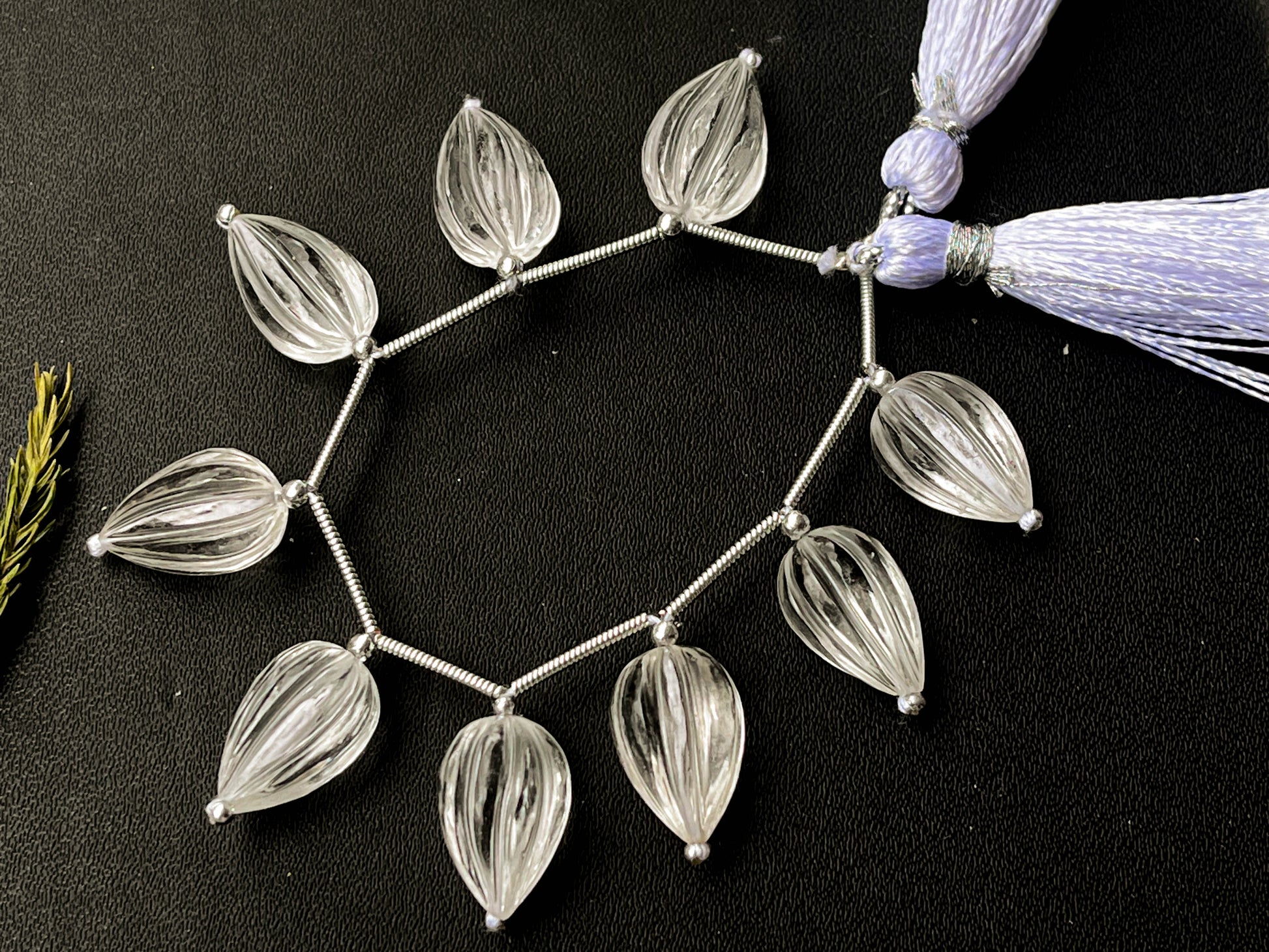 Natural Crystal Quartz Carved Drops Beadsforyourjewelry