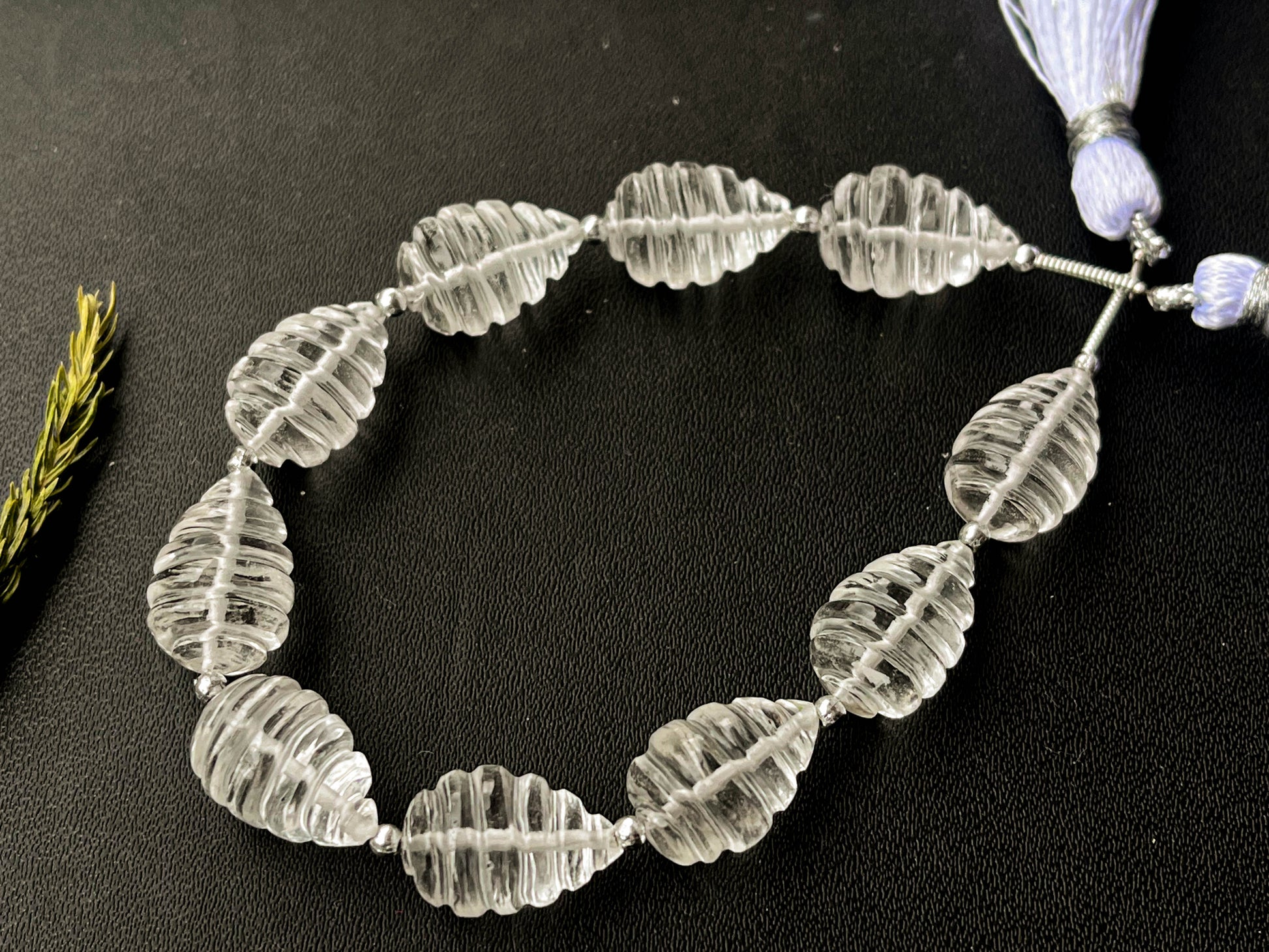 Natural Crystal Quartz Spiral Carved Drops Beadsforyourjewelry