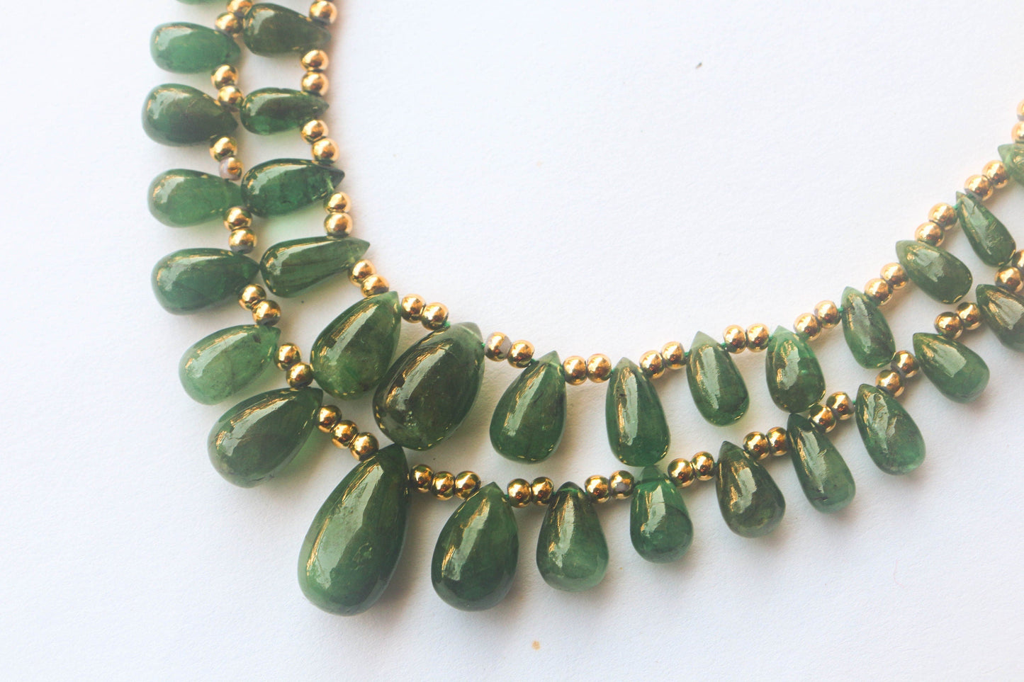 Natural EMERALD Smooth Drops Beadsforyourjewelry