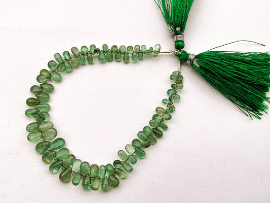 Natural Emerald Smooth Pear Briolette Beads, Zambian Emerald Gemstone, 4x6mm to 6x10mm, 90 Pieces Beadsforyourjewelry