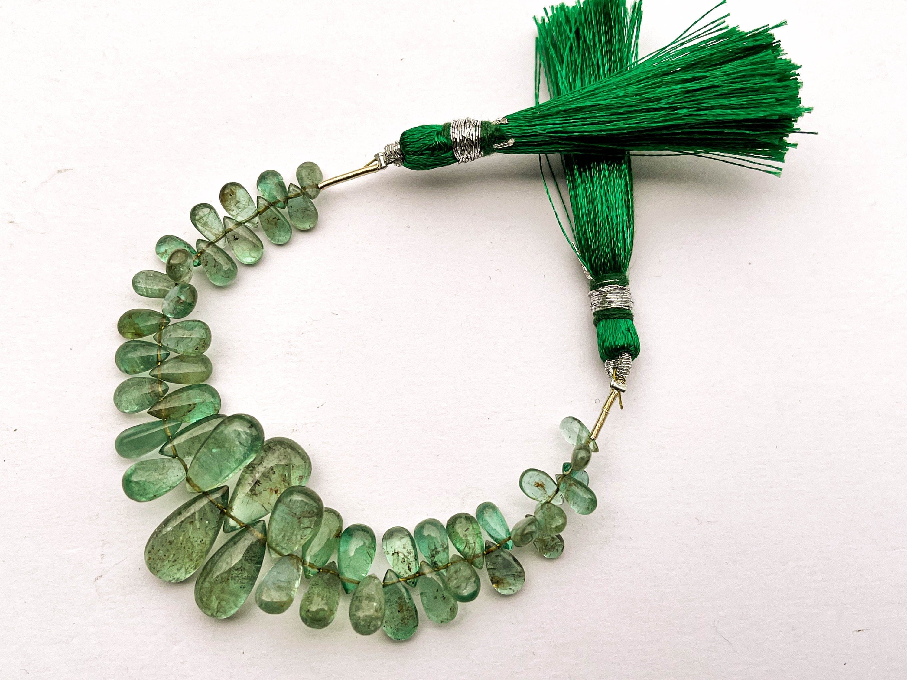 Natural Emerald Smooth Pear Briolette Beads, Zambian Emerald Gemstone, 4x6mm to 8x14mm, 47 Pieces Beadsforyourjewelry