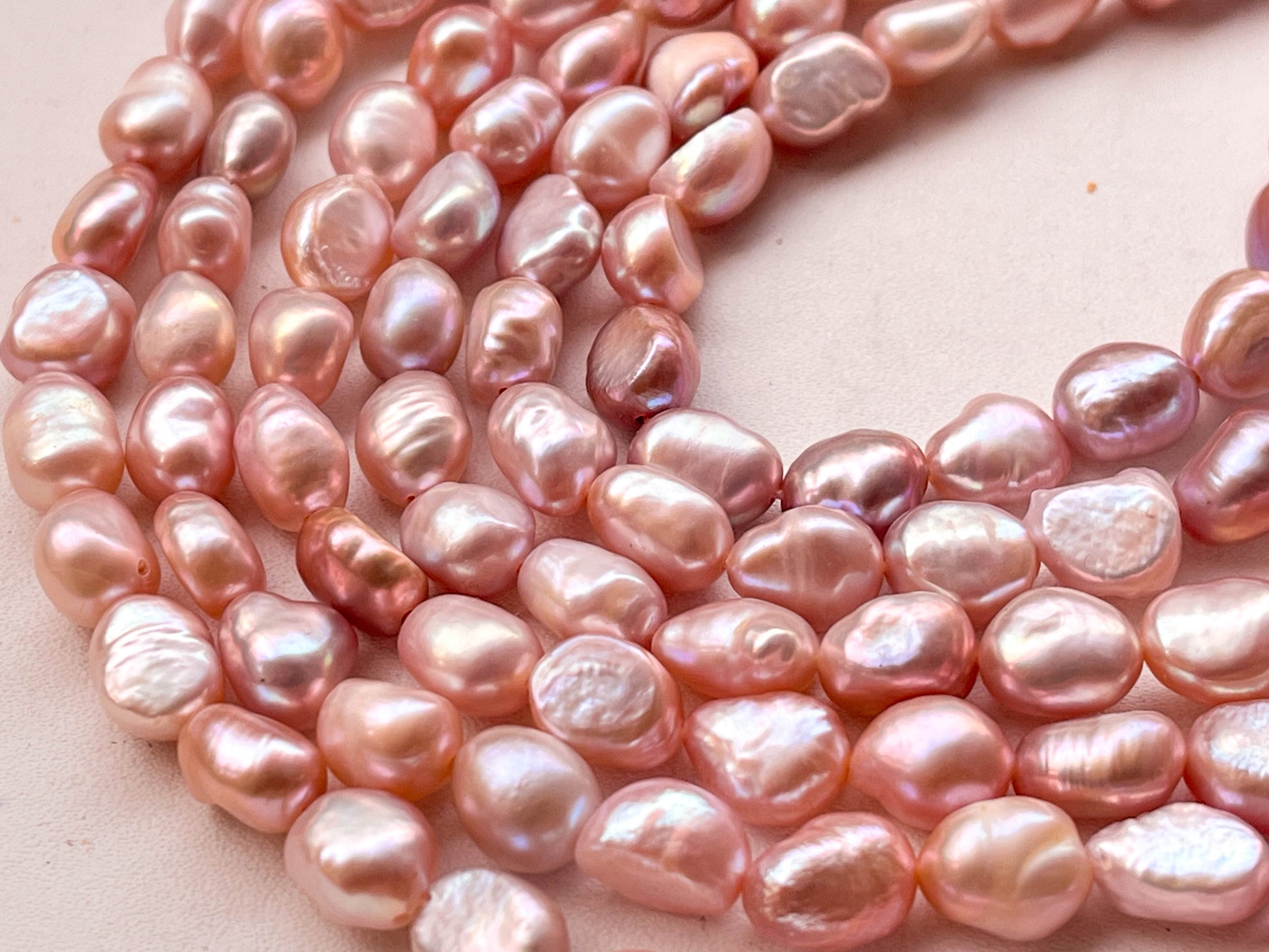 Natural Freshwater Pink Nuggets Pearl Beadsforyourjewelry