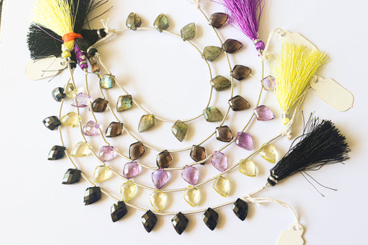 Natural Gemstone Shield Shape Faceted Beads Beadsforyourjewelry