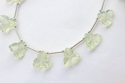 Natural Green Amethyst Flower Carving  Beads Beadsforyourjewelry