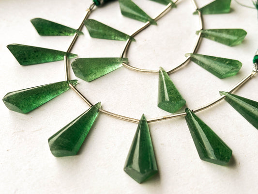 Natural Green Strawberry quartz cone shape briolette beads Beadsforyourjewelry