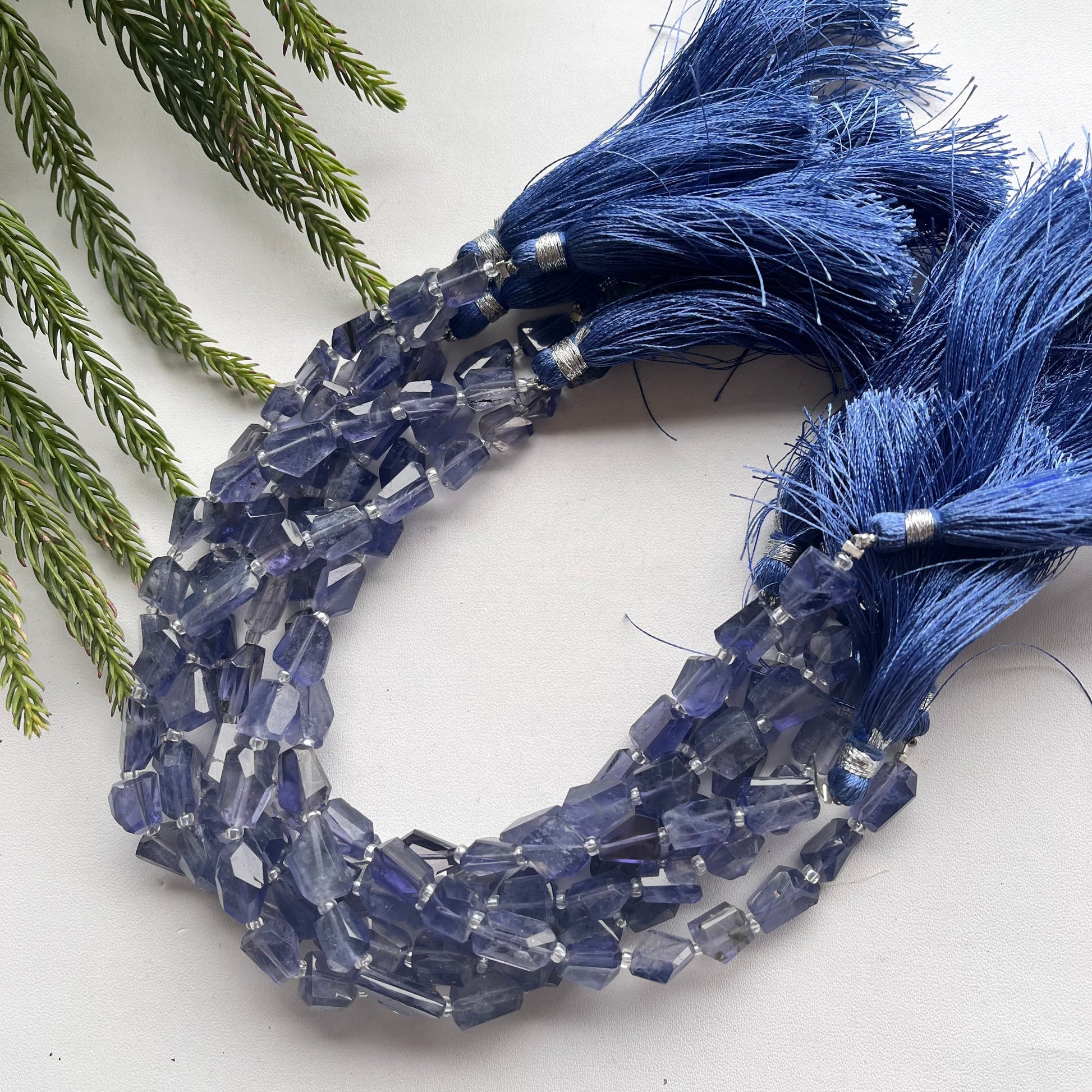 Natural Iolite Beads Uneven Shape Faceted Tumbles Beadsforyourjewelry