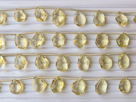 Natural Lemon Quartz uneven shape hammered cut beads Beadsforyourjewelry