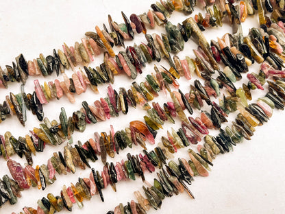 Natural Multi Tourmaline Long Stick shape beads Beadsforyourjewelry