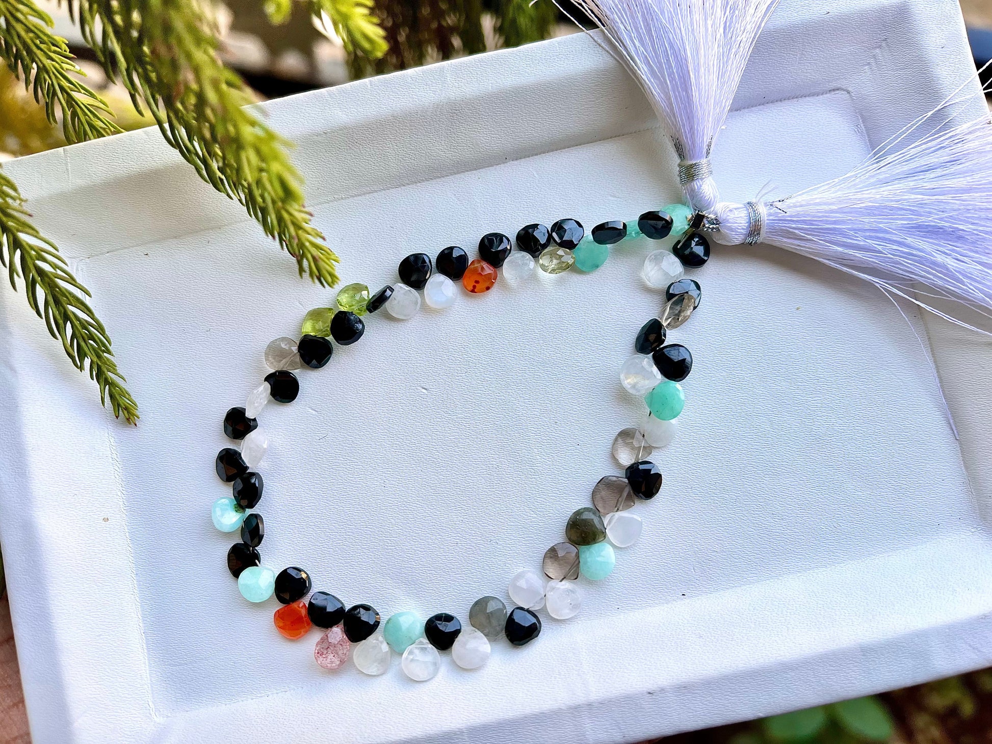 Natural Multiple Gemstone Faceted Heart Shape Briolette Beadsforyourjewelry