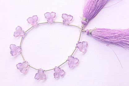 Natural Pink Amethyst Flower Carving  Beads Beadsforyourjewelry