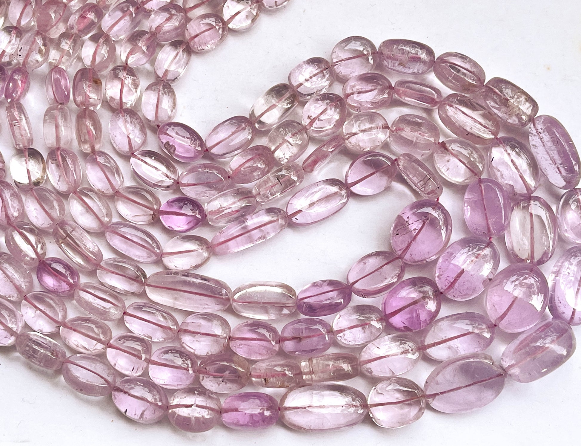 Natural Pink Kunzite Smooth Tumble or Nuggets Shape Beads | 20 Inch Beadsforyourjewelry