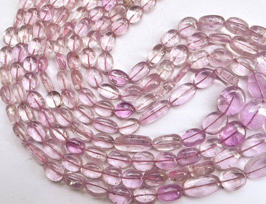 Natural Pink Kunzite Smooth Tumble or Nuggets Shape Beads | 20 Inch Beadsforyourjewelry