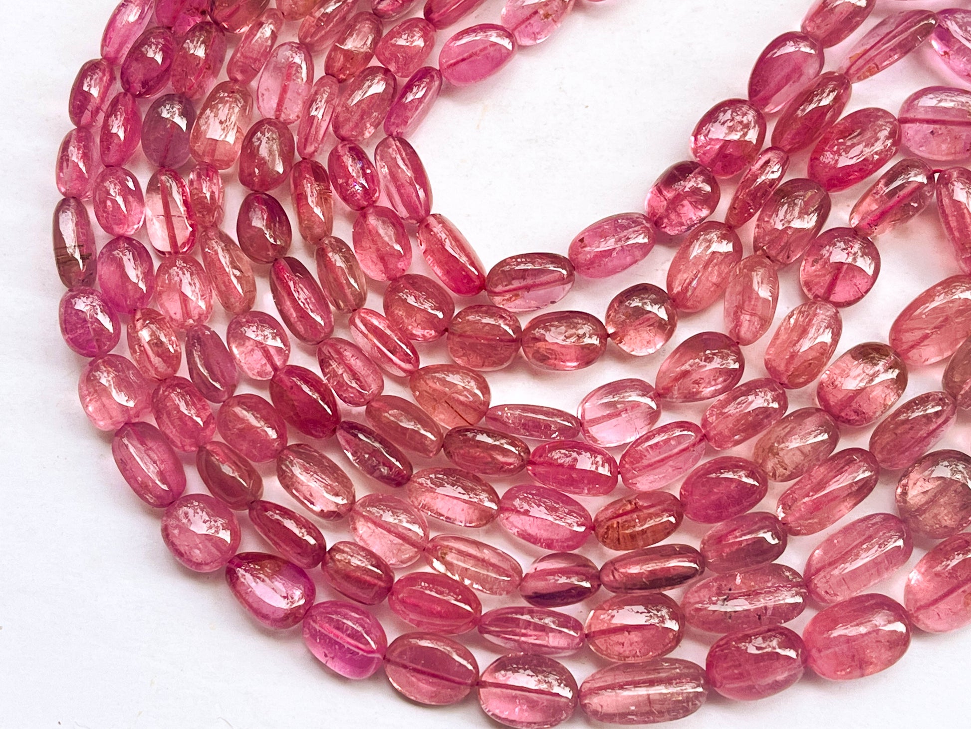 Natural Pink Tourmaline Smooth Tumble or Nuggets Shape Beads | 16 Inch Beadsforyourjewelry