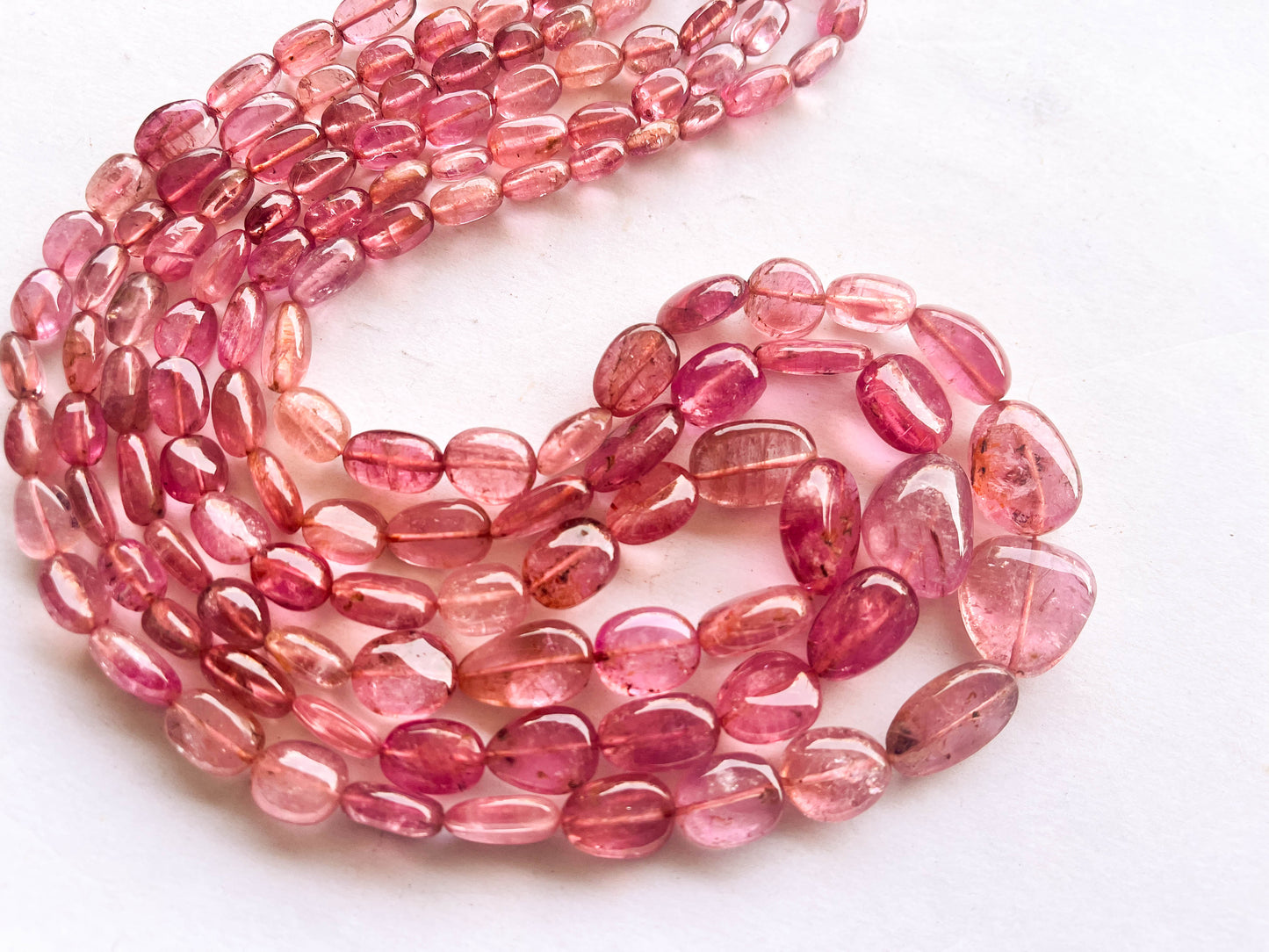 Natural Pink Tourmaline Smooth Tumble or Nuggets Shape Beads | 16 Inch Beadsforyourjewelry