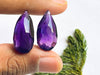 Natural Purple Amethyst Faceted Pear Drops, Amethyst Teardrops, Amethyst Pear Drops, Amethyst Drops, Matching Pair, Amethyst Gemstone Beadsforyourjewelry
