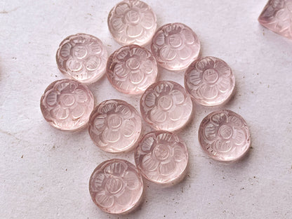 Natural Rose Quartz flower carved Mix shape Cabs Beadsforyourjewelry