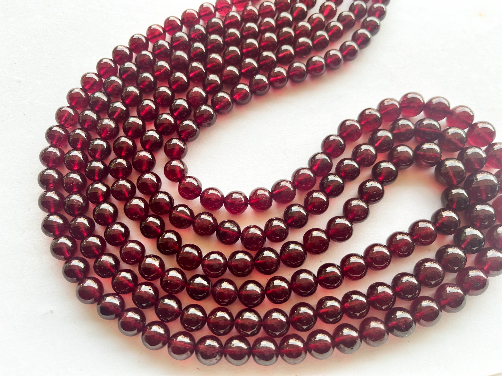 Natural Ruby Glass Filled Sphere Shape Beads | 21 Inch Beadsforyourjewelry