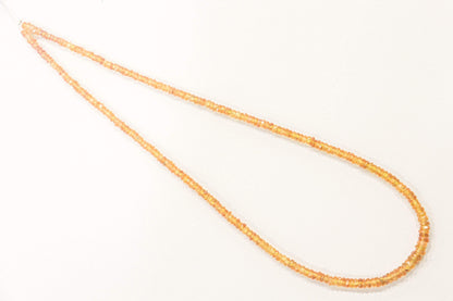 Natural Sapphire Rondelle Beads Faceted  Orange Color | 15 Inch | 2.50mm to 5mm | Top Quality | Natural Gemstone Beads for jewelry making Beadsforyourjewelry
