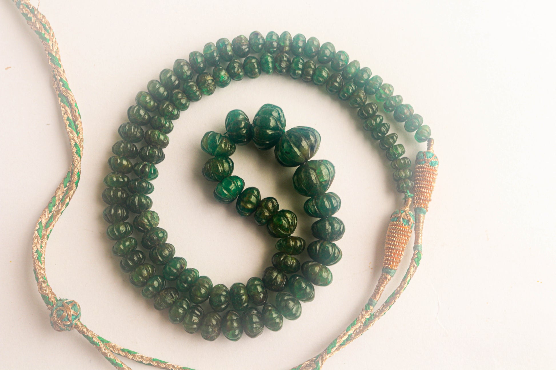 Natural Zambian Emerald Gemstone Carved Melons Beadsforyourjewelry
