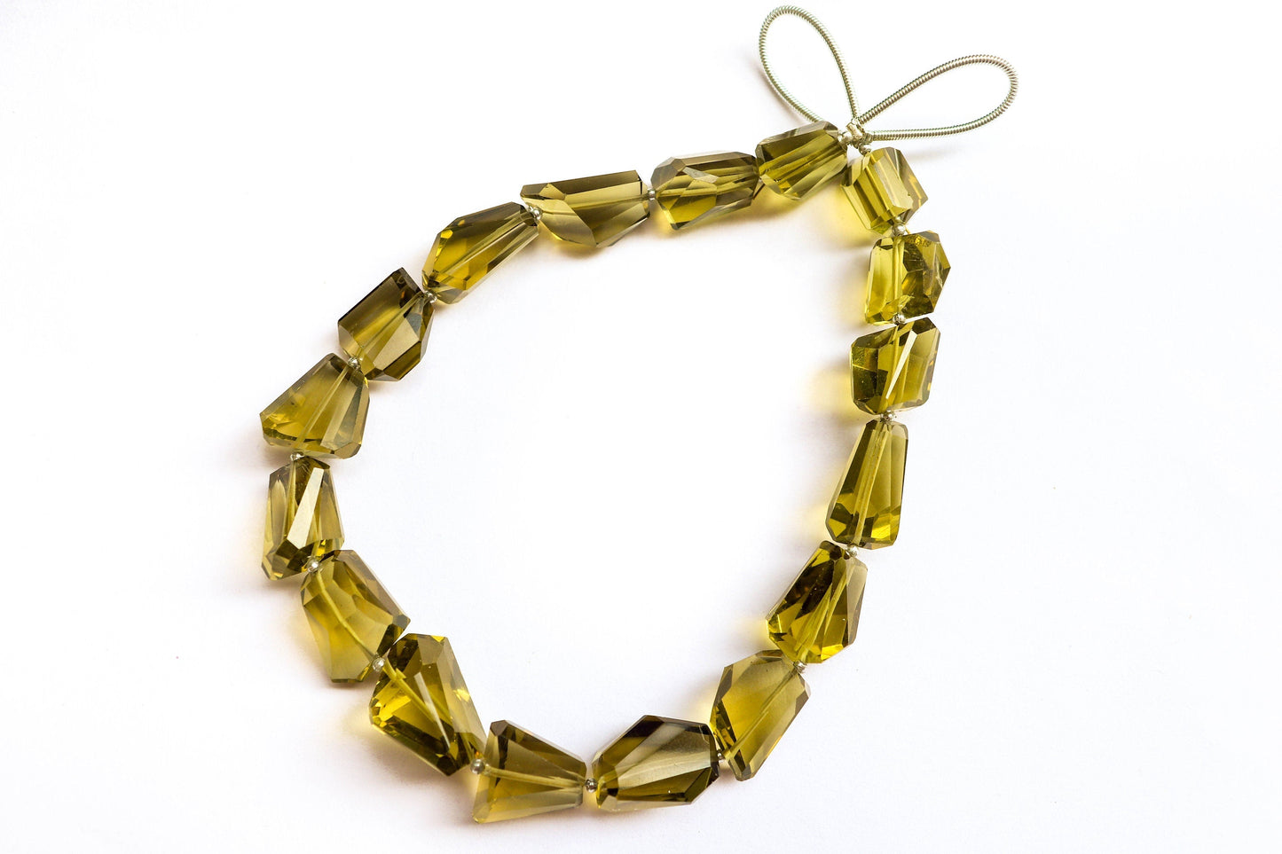 Olive Quartz beads Geometrical cut uneven shape tumbles | 17 Pieces | Natural Olive Quartz tumbles | Olive Quartz faceted beads Beadsforyourjewelry
