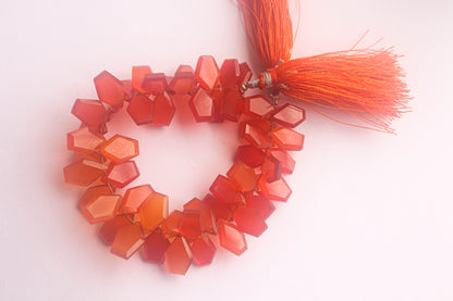 Orange Onyx Gemstone Geometrical Slice Cut Beads Beadsforyourjewelry