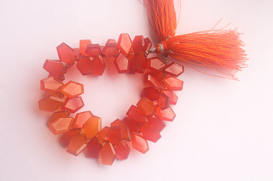 Orange Onyx Gemstone Geometrical Slice Cut Beads Beadsforyourjewelry