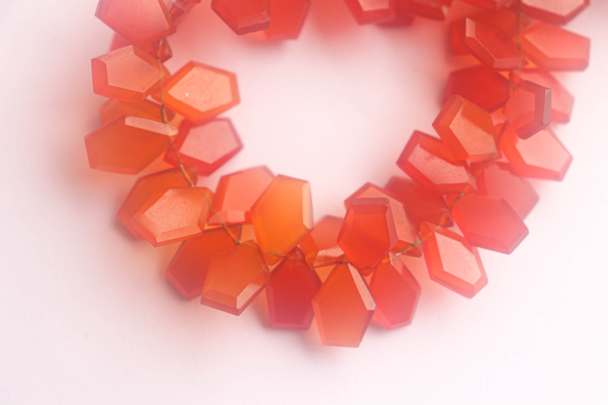 Orange Onyx Gemstone Geometrical Slice Cut Beads Beadsforyourjewelry