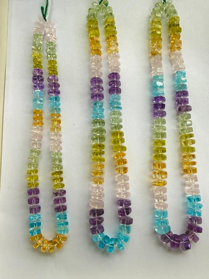 Natural Mixed Semi Precious Smooth Hexagonal Beads | Bolt Shape Beads