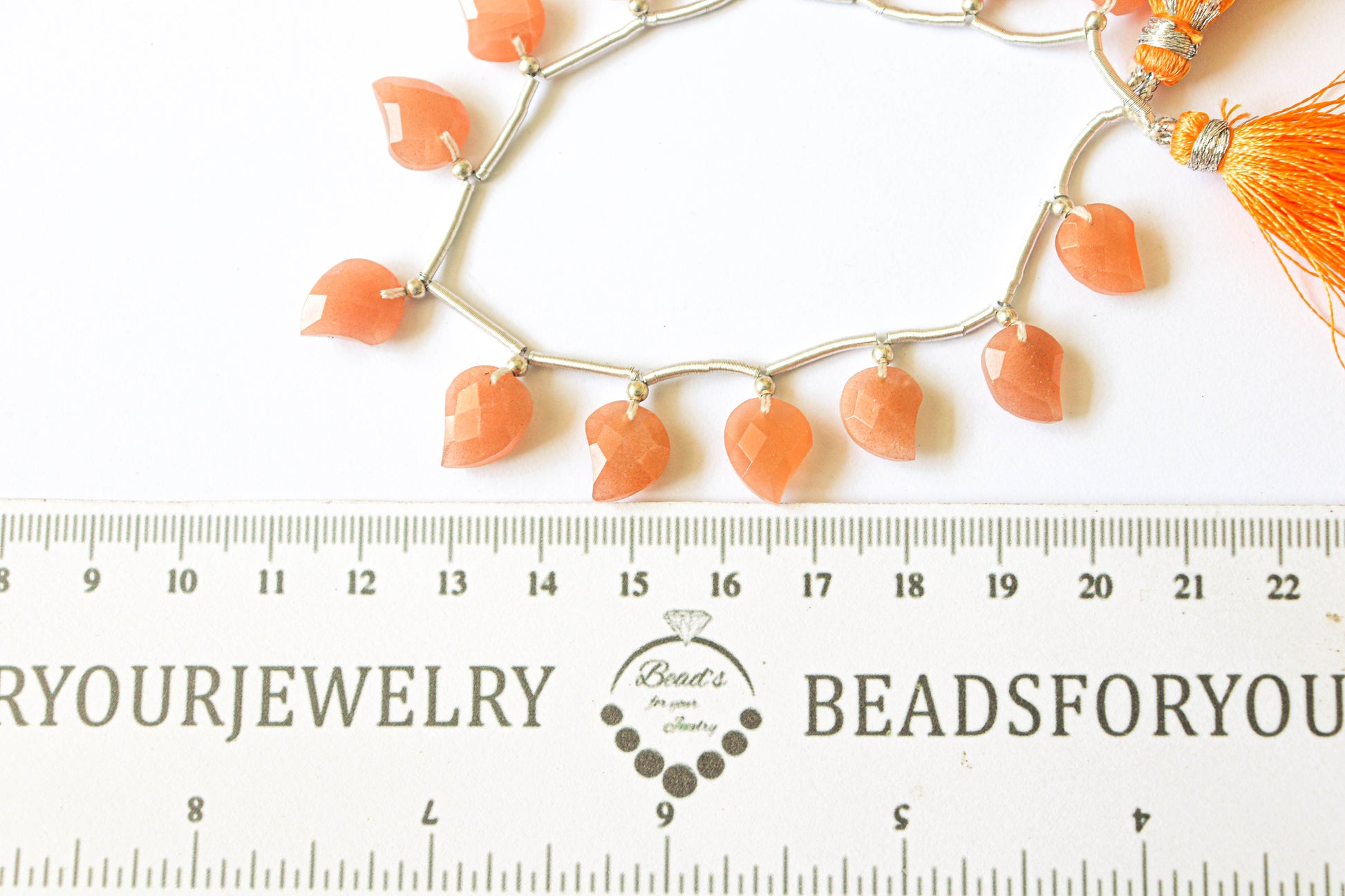 Peach Moonstone Mango Shape Faceted Beads Beadsforyourjewelry