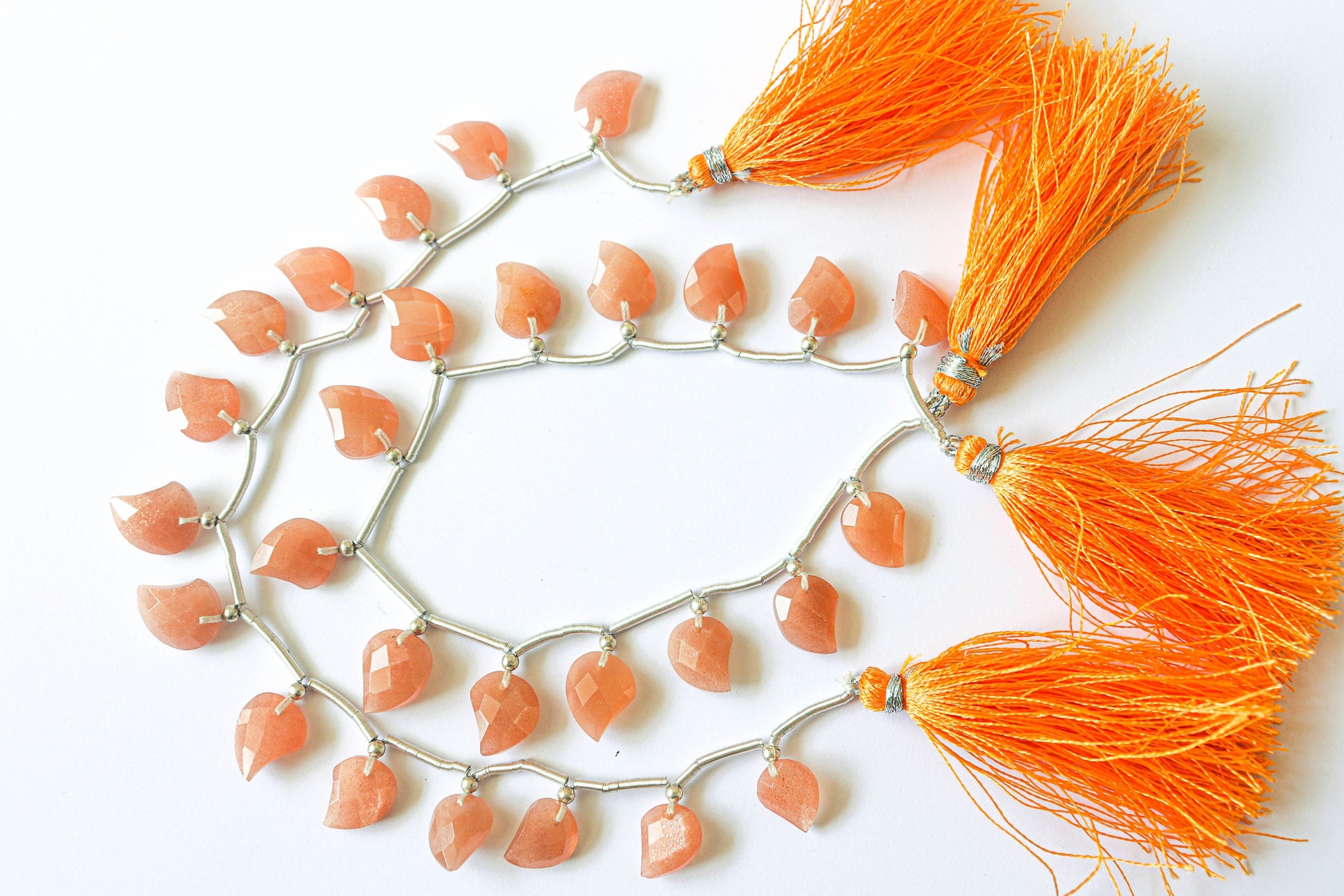 Peach Moonstone Mango Shape Faceted Beads Beadsforyourjewelry