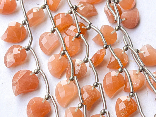 Peach Moonstone Mango shape briolette beads Beadsforyourjewelry