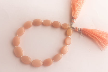 Peach Moonstone Oval Shape Beads Beadsforyourjewelry
