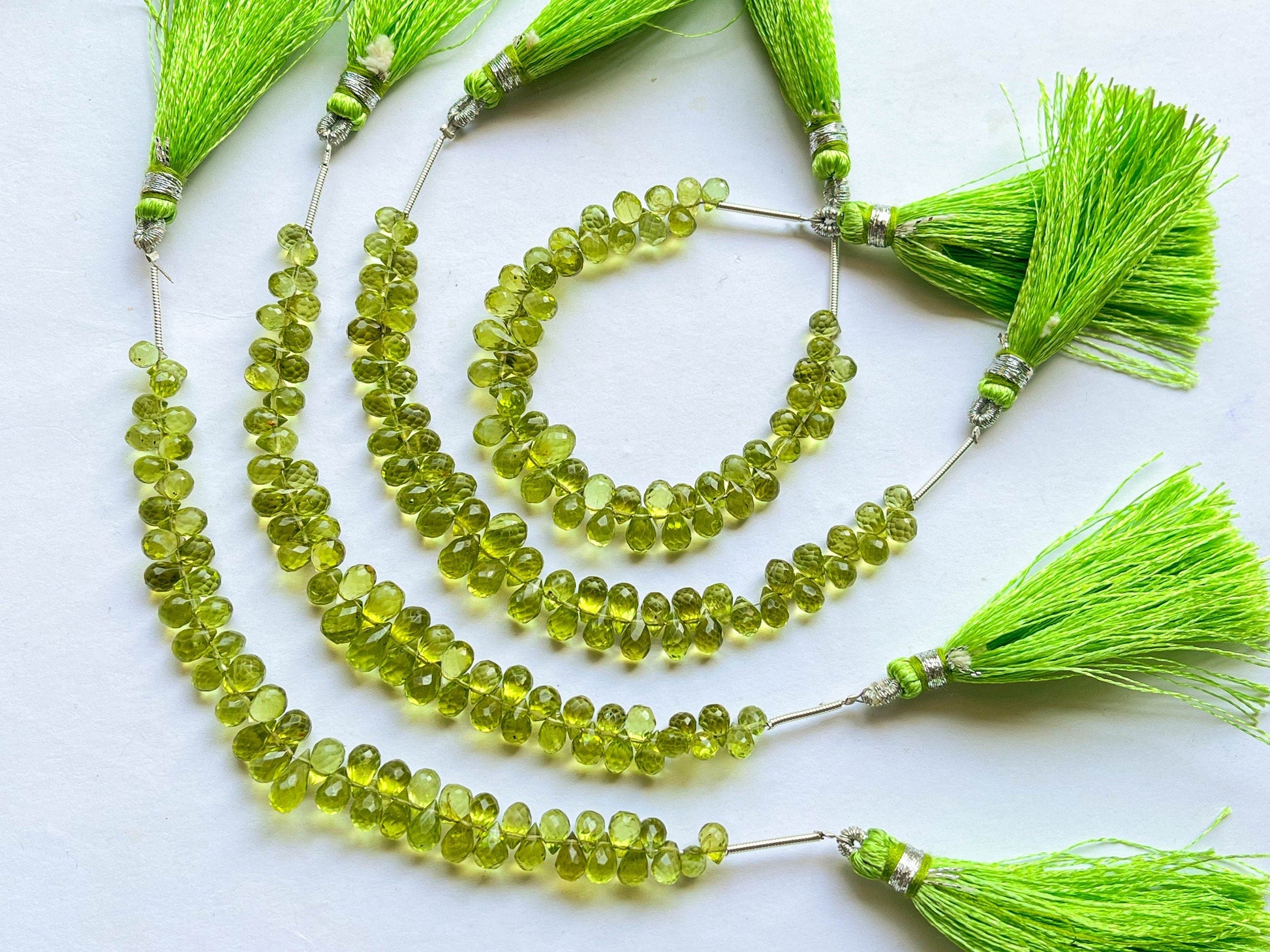 Peridot Faceted Drops Beadsforyourjewelry
