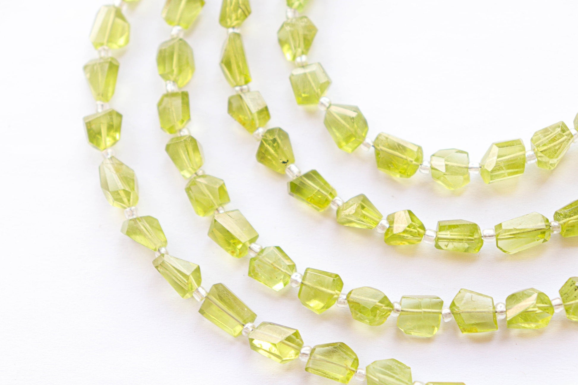 Peridot Faceted beads Uneven Shape | 6x8mm to 7x9mm | 8 inch Full String | Natural Gemstone | Beadsforyourjewellery | Rare Gemstone Beads Beadsforyourjewelry