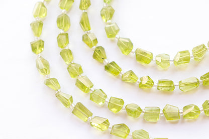Peridot Faceted beads Uneven Shape | 6x8mm to 7x9mm | 8 inch Full String | Natural Gemstone | Beadsforyourjewellery | Rare Gemstone Beads Beadsforyourjewelry