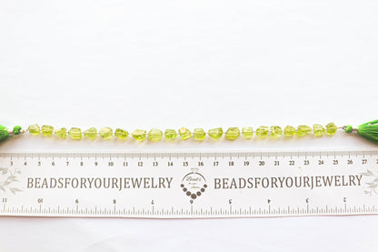 Peridot Faceted beads Uneven Shape | 6x8mm to 7x9mm | 8 inch Full String | Natural Gemstone | Beadsforyourjewellery | Rare Gemstone Beads Beadsforyourjewelry