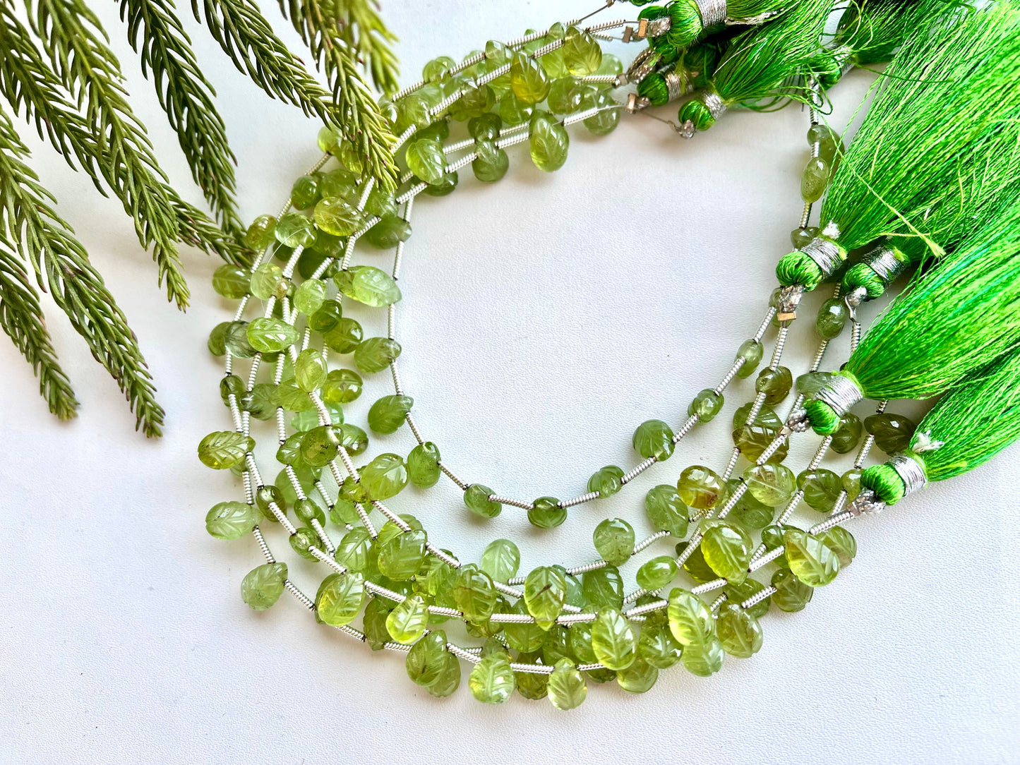 Peridot Leaf Carved Beads Beadsforyourjewelry