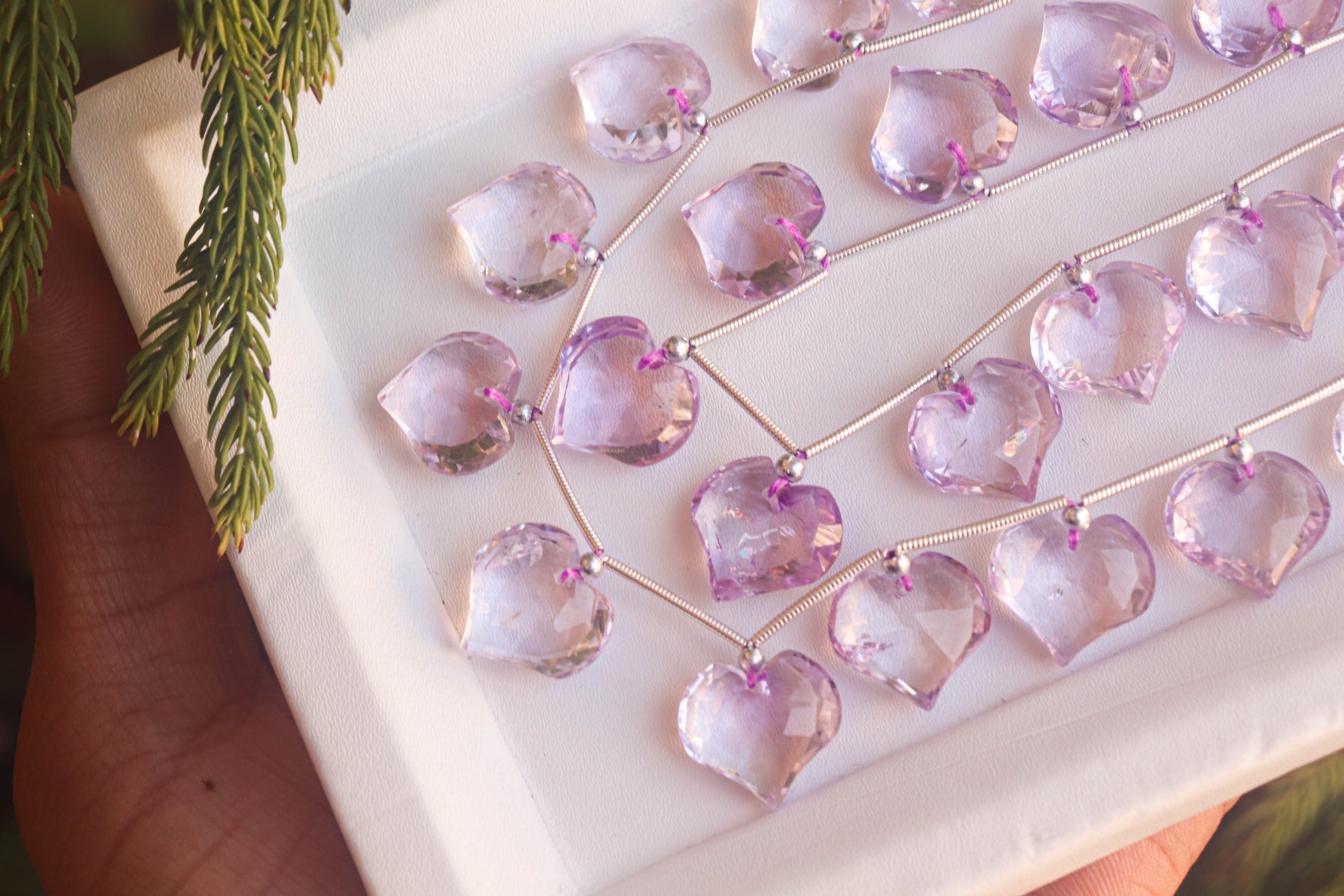 Pink Amethyst Beads Faceted Heart Shape Beadsforyourjewelry