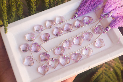 Pink Amethyst Beads Faceted Heart Shape Beadsforyourjewelry