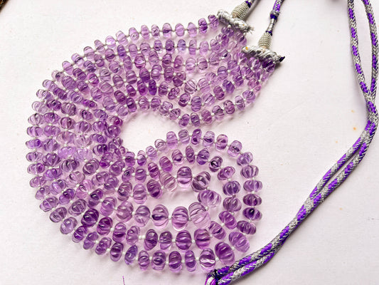 Pink Amethyst Carved Pumpkin Beads Beadsforyourjewelry