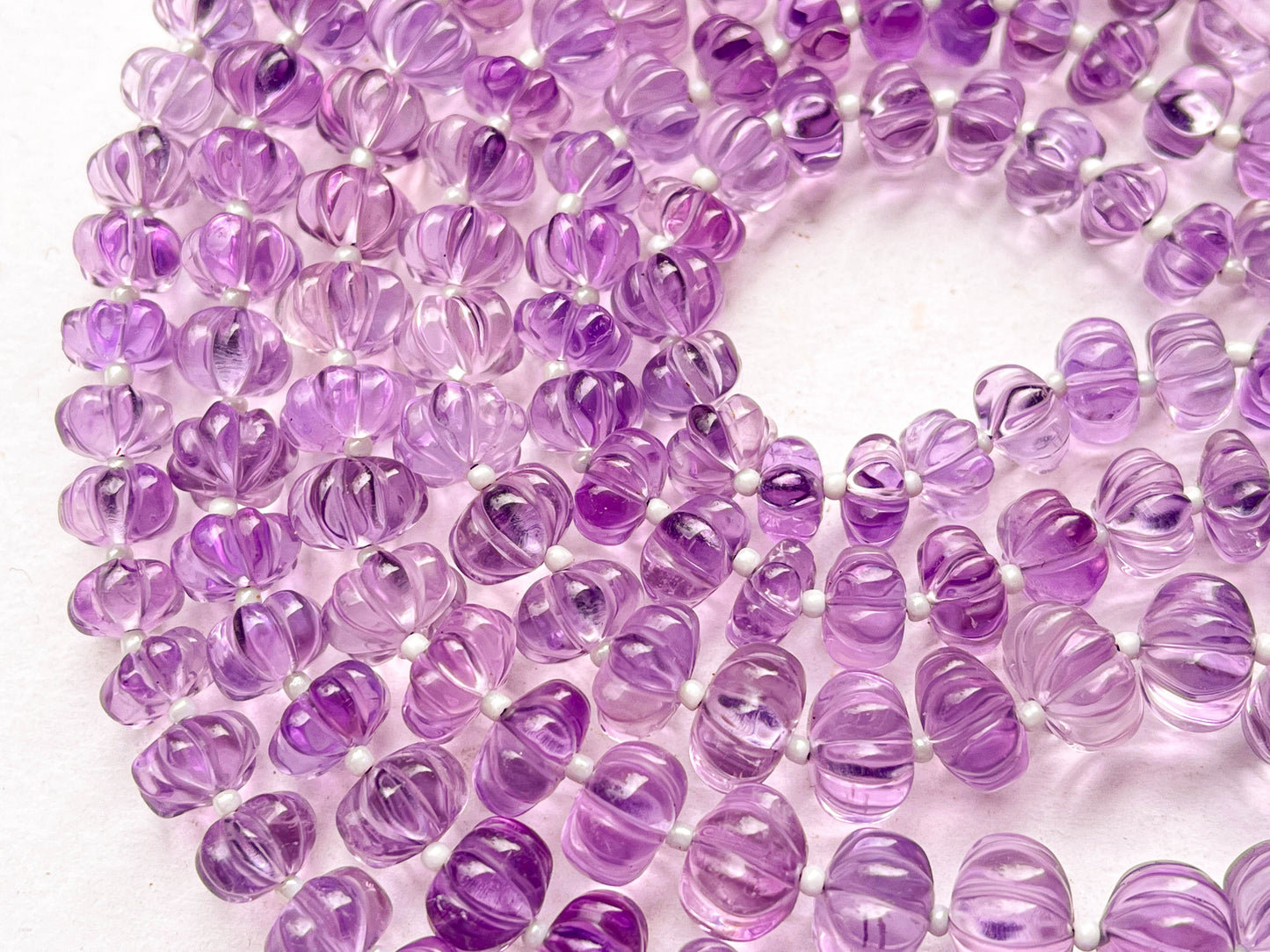 Pink Amethyst Carved Pumpkin Beads Beadsforyourjewelry