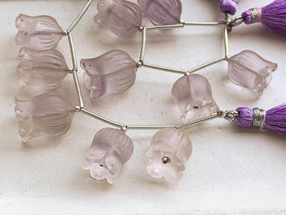 Pink Amethyst Frosted Flower Carving Beads Beadsforyourjewelry
