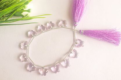 Pink Amethyst Gemstone Butterfly Shape Beads Beadsforyourjewelry
