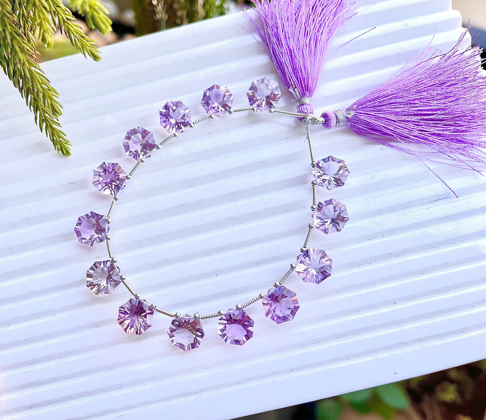 Pink Amethyst Octagon Star Diamond Cut Beads Beadsforyourjewelry