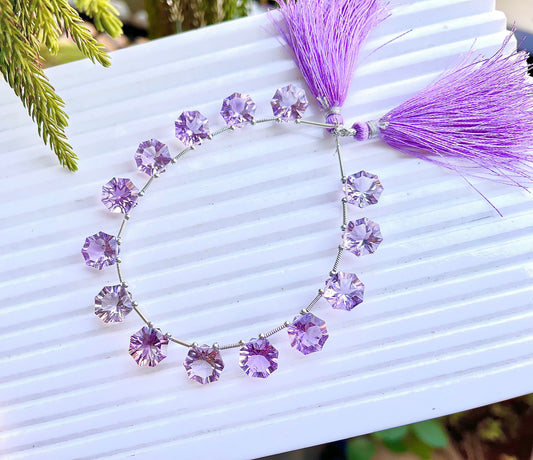 Pink Amethyst Octagon Star Diamond Cut Beads Beadsforyourjewelry