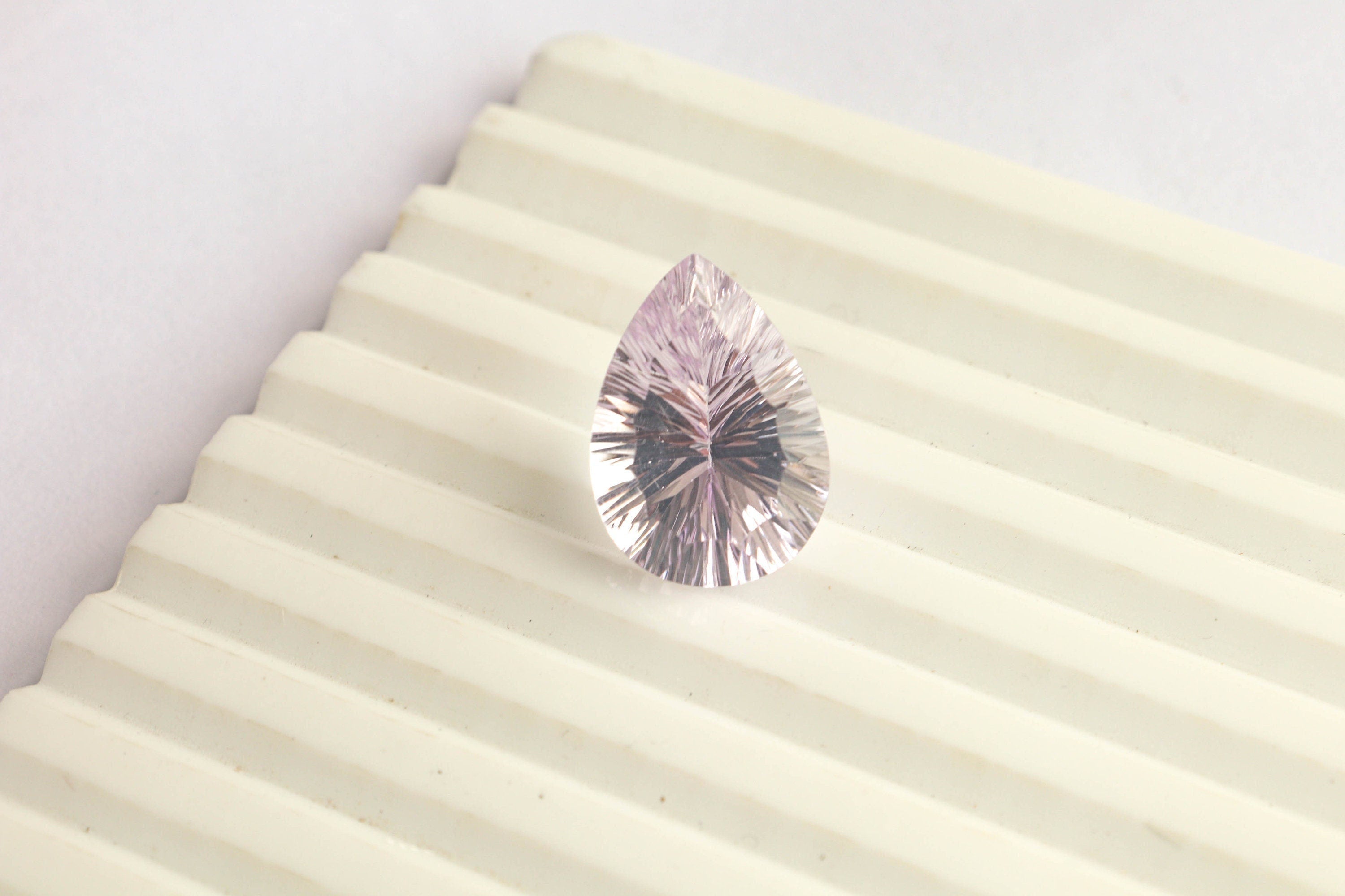 Pink Amethyst Pear Concave Cut Gemstone | 15x20mm | Natural Pink Color Amethyst Loose Gemstone Jewelry Beadsforyourjewelry