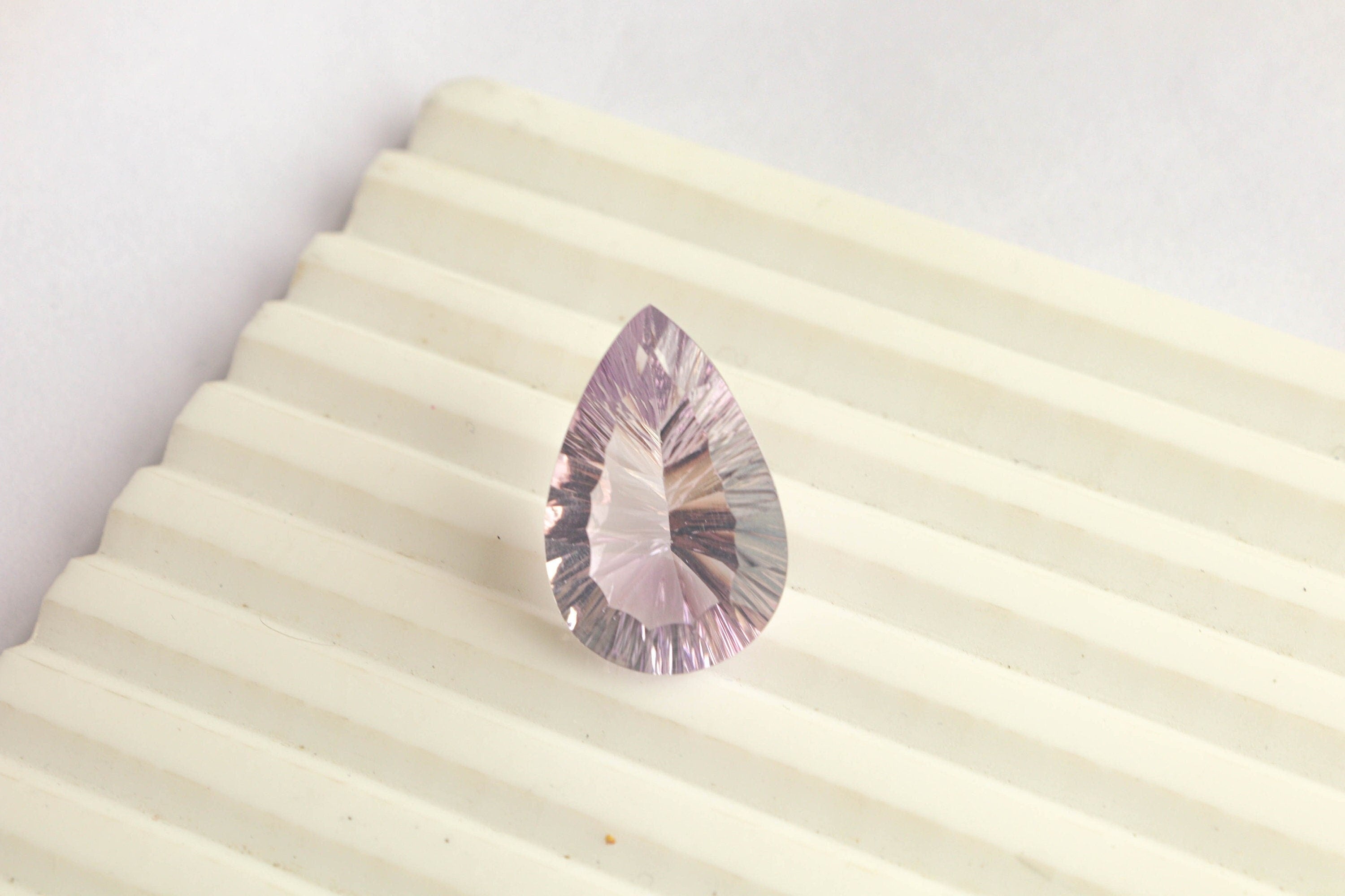 Pink Amethyst Pear Concave Cut Gemstone | 16x23mm | Natural Pink Color Amethyst Loose Gemstone Jewelry Beadsforyourjewelry