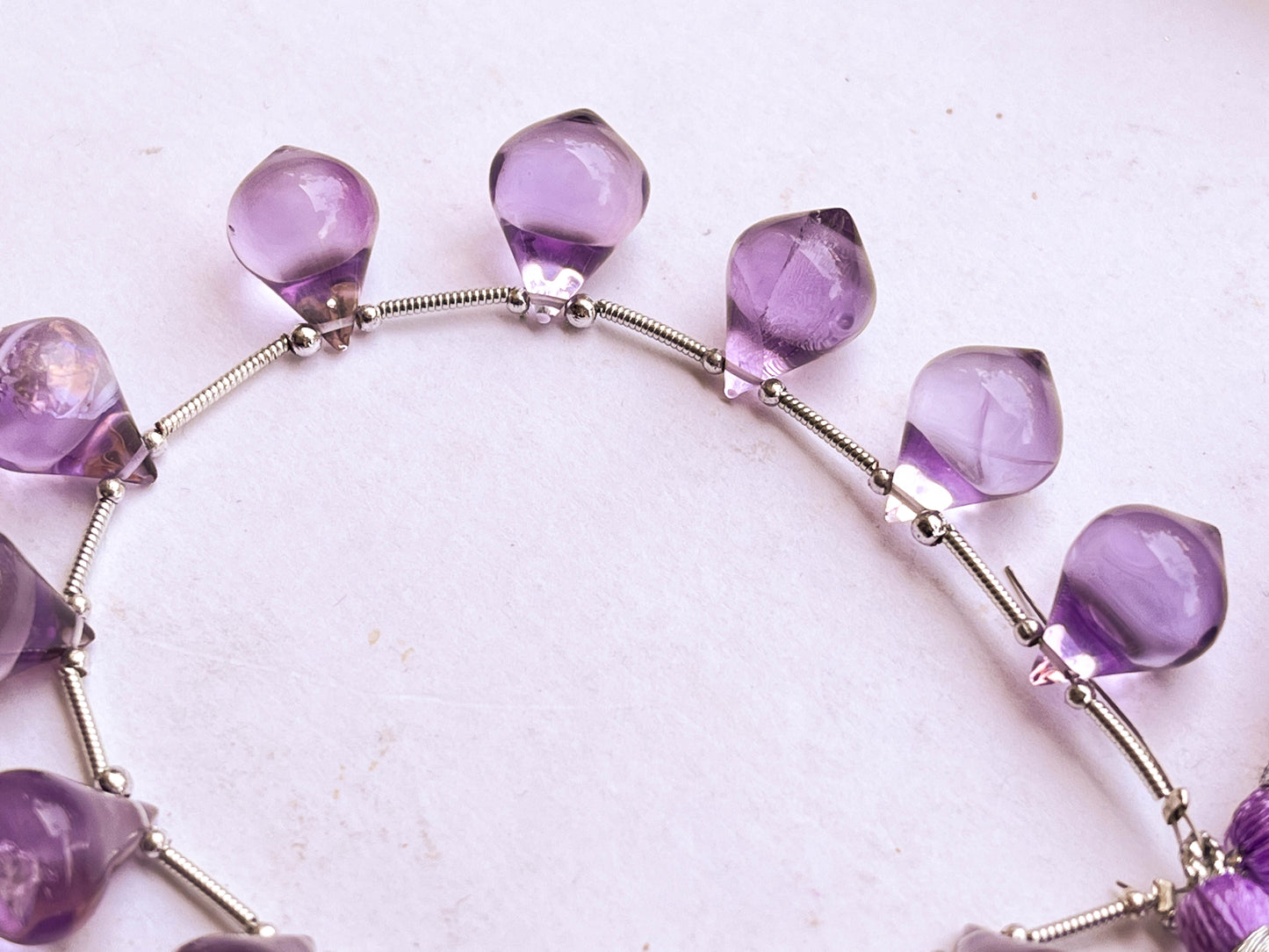 Pink Amethyst Slanted Shape Drops | 12 Pieces Beadsforyourjewelry