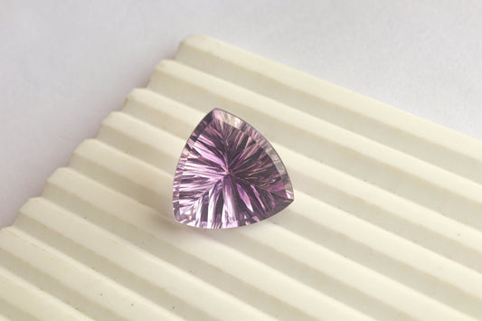 Pink Amethyst Trillion Concave Cut Gemstone | 17x17mm | Natural Pink Color Amethyst Loose Gemstone Jewelry Beadsforyourjewelry